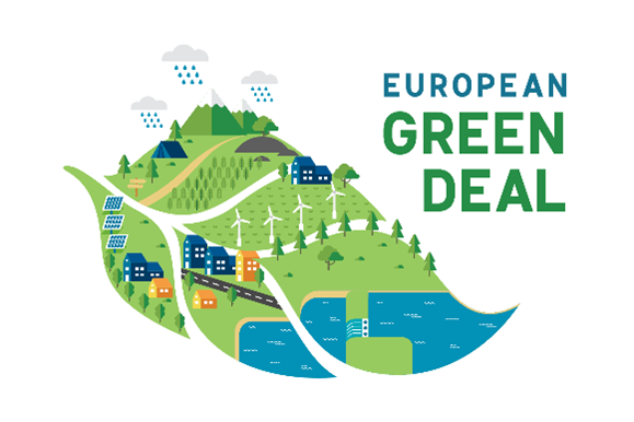 A leaf illustrating the green deal 